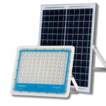 Faro LED 200W Slim con Pannello Solare | Crepuscolare, IP67, Luce Bianca per Esterni