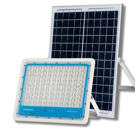 Faro LED 200W Slim con Pannello Solare | Crepuscolare, IP67, Luce Bianca per Esterni