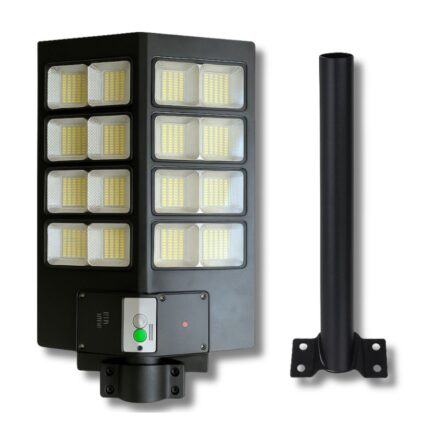 Lampione LED 800W a Ricarica Solare | Pannello Crepuscolare IP66 con Staffa Omaggio