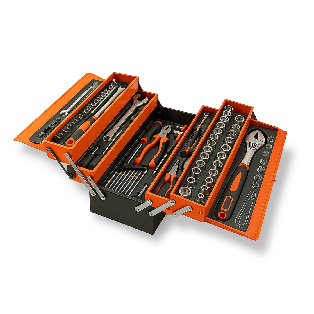 SET 85PZ CHAT Set Attrezzi Valigia Portattrezzi Portautensili Cassetta 85 Pezzi Cric Chiavi Cricchetti Pinze