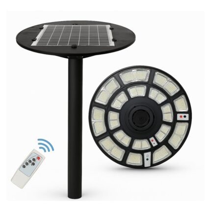 Lampione Solare 2000w Circolare 360° IP66 Crepuscolare Luce Bianca