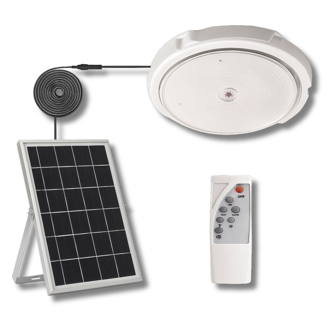 Plafoniera Con Pannello Solare 400w Crepuscolare 6500K Plafoniera Con Pannello Solare 400w Crepuscolare 6500K