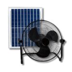 Ventilatore Portatile Solare Da Tavolo o Pavimento 12" Silenzioso Nero