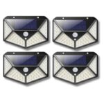 4 pz Lampade Solari 114 Led Con Sensore Movimento Illumina 270°
