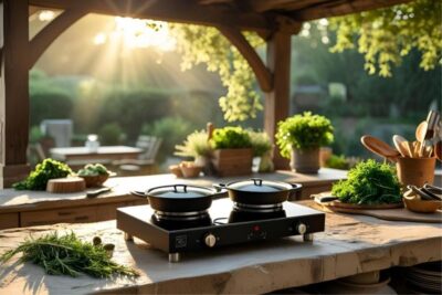 Piastra a Induzione Doppio Piano Cottura Portatile Elettrica 2000W
