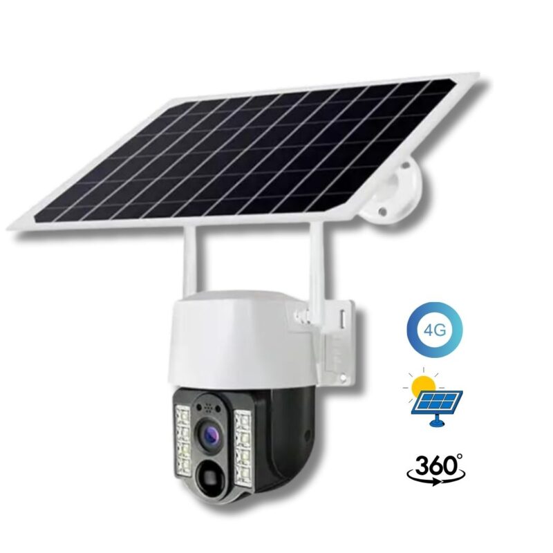 Telecamera Solare PTZ 4G | 360° Infrarossi, Ricarica Solare, Controllo da Remoto