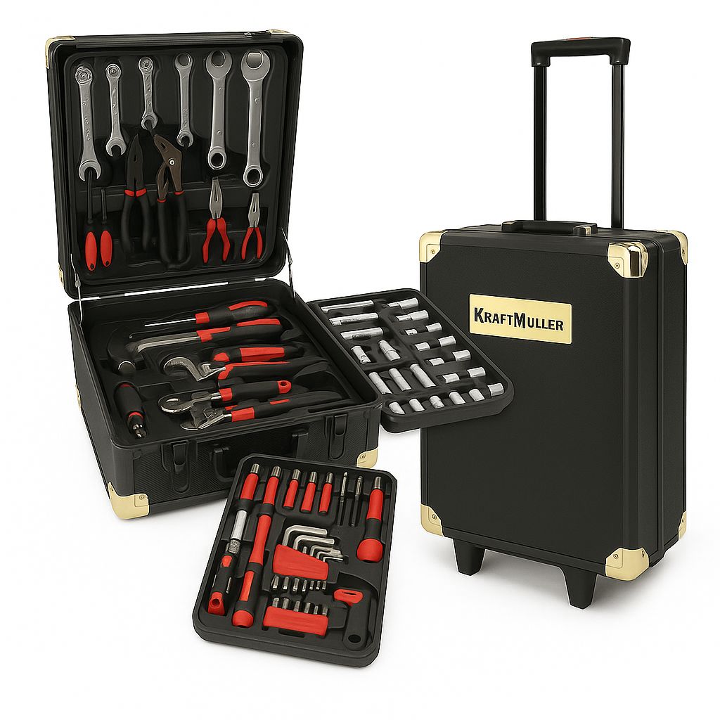 ValigettaOK_KraftMuller_4_Livelli_WooCommerce Set Attrezzi Valigetta 326 Pezzi | Acciaio Inossidabile e Cromo Vanadio | Completo per Fai-da-Te e Professionisti