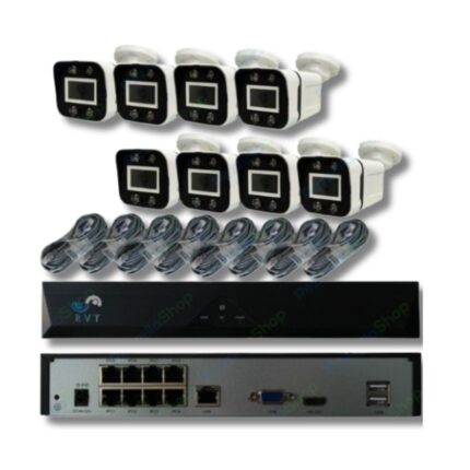Kit 8 Telecamere Videosorveglianza NVR IP Poe 5 mpx Infrarossi