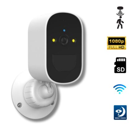 Telecamera Videosorveglianza Alimentata a Batteria IP66 Wi-Fi Infrarossi HD Sensore di Movimento