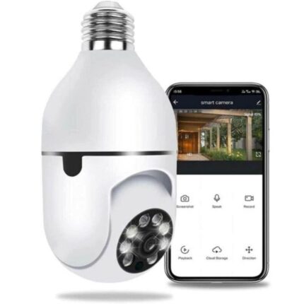 Telecamera Wif-Fi 360° Bulbo Lampadina 1080p Videocamera Visione Notturna a Colori con Applicazione per Cellulare