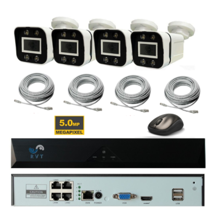 Kit 4 Telecamere IP Poe Wireless con NVR Full Color 5mpx PTZ