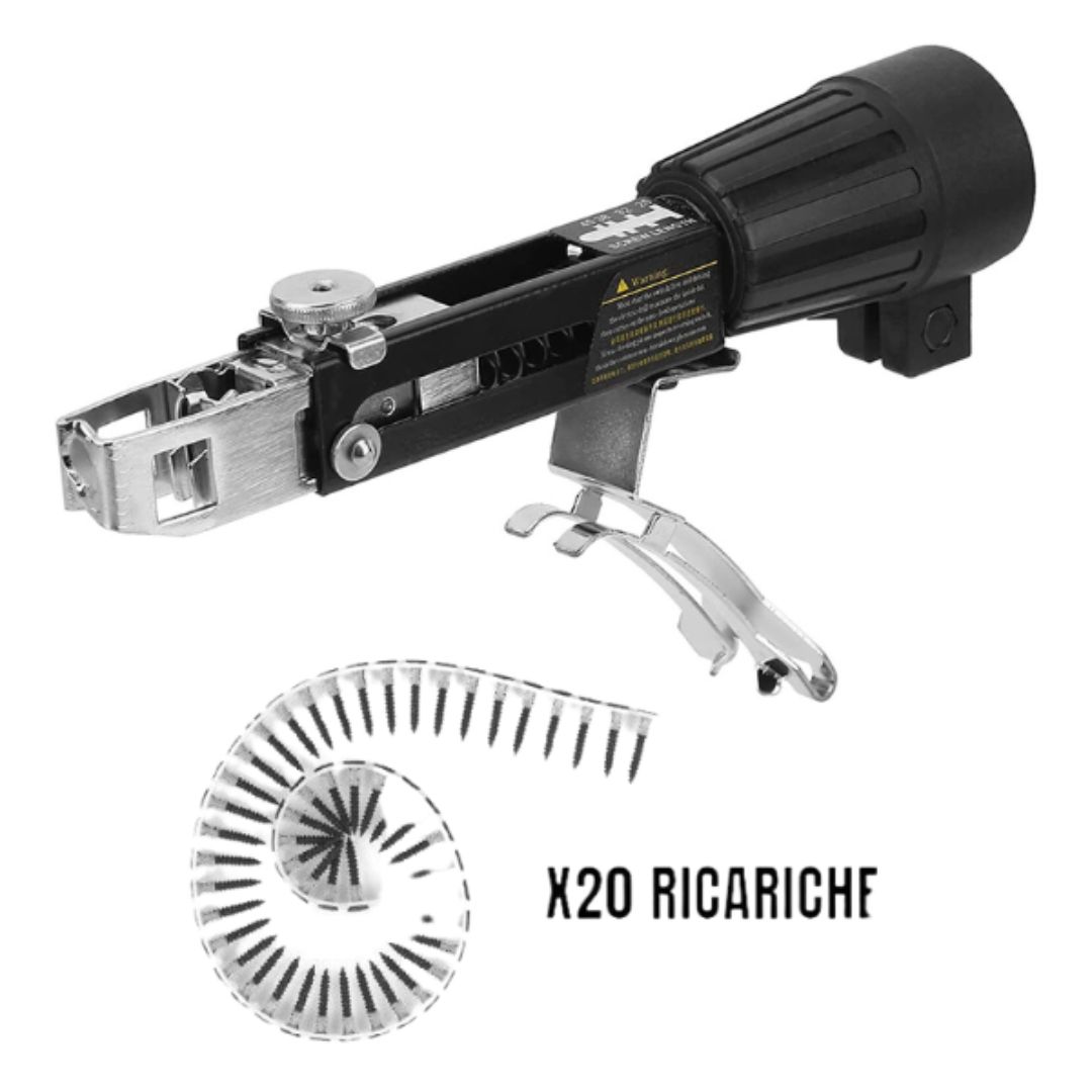 Adattatore Conversione da Trapano a Cacciavite per Cartongesso, Cintura a Catena con 20 Ricariche per 1000 Viti Adattatore Conversione da Trapano a Cacciavite per Cartongesso, Cintura a Catena con 20 Ricariche per 1000 Viti