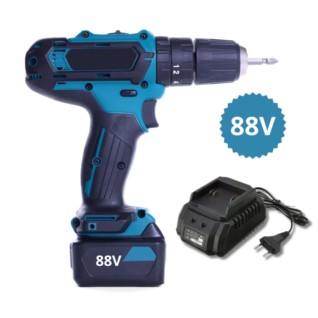 Trapano Avvitatore a Percussione a Batteria 88V con Accessori Trapano Avvitatore a Percussione a Batteria 88V con Accessori