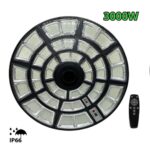 Lampione Solare 3000 Watt 360° Circolare IP66 Luce Fredda 6500k Pannello Crepuscolare, Timer