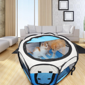 Recinto Pieghevole 100x100cm Portatile Box Traspirante per Animali Domestici, Cani, Gatti, Conigli

