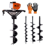 Trivella a Scoppio 52cc 2 Tempi 3 punte da 100|150|200mm, a Benzina con Guanti in Omaggio