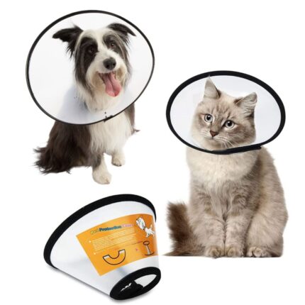 Collare Elisabettiano PVC Taglia Piccola 17-32cm per Cani e Gatti, Trasparente Anti-Morso