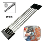 Set 5 Pz Punte Trapano SDS Plus Widia Cemento Pietra 10-12-16-20-24x600mm