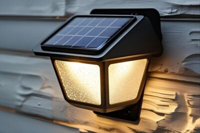 Appliques Solari 3 Lampadine LED Lampada da Parete Sensore Crepuscolare e Movimento Luce Calda 