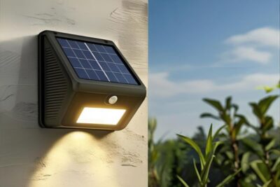 Appliques Solari 3 Lampadine LED Lampada da Parete Sensore Crepuscolare e Movimento Luce Calda 