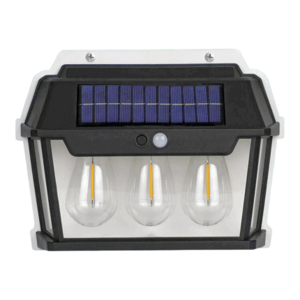 Appliques Solari 3 Lampadine LED Lampada da Parete Sensore Crepuscolare e Movimento Luce Calda