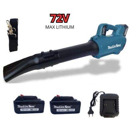 Soffiatore Doppia Batteria 72V Aria Regolabile 6 Velocità per Giardini, Locali, Strade