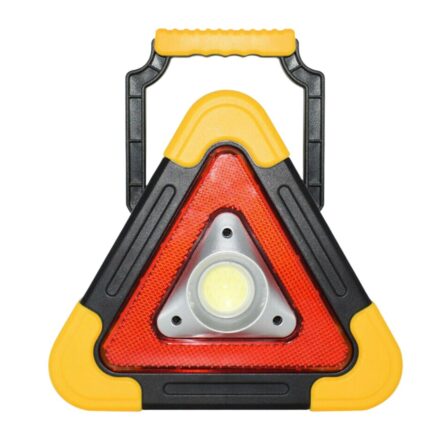 Triangolo di Emergenza Stradale COB a LED, USB, Ricarica Solare 30, Soccorso Auto e Moto