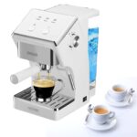 Macchina per Caffè Espresso 1050W Cappuccino 2 Tazze Funzione Schiuma Latte 1,6 Litri