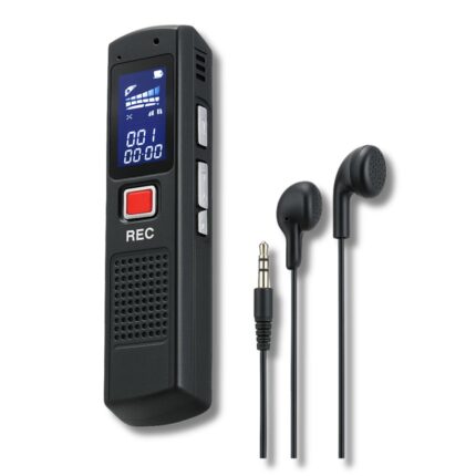 Registratore Vocale 16Gb Portatile Mp3 con Cuffie – Mini Audio Recorder LCD