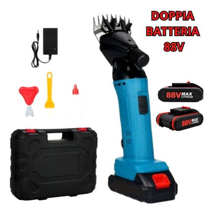Macchina Tosatrice Doppia Batteria 88V Tosapecora con Accessori e Valigetta