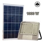 Faro LED Solare 1000W con Pannello Crepuscolare e Sensore Di Movimento, IP65 per Esterno 3 Direzioni