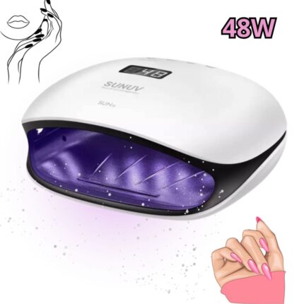 Lampada LED per Unghie UV 48W Asciugatrice per Gel, Manicure, Semipermanente con Timer, Display LCD, Sensore, Fornetto