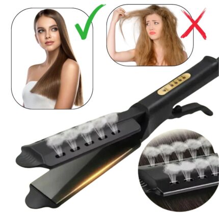 Piastra Lisciante a Vapore Acqueo fino a 230° Tecnologia Ionica Anticrespo Professionale