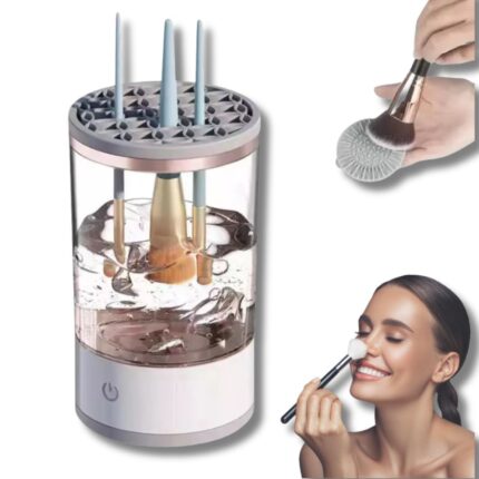 Pulitore Elettrico per Pennelli da Trucco, Asciugatura Automatica, Disinfettante e Ricaricabil