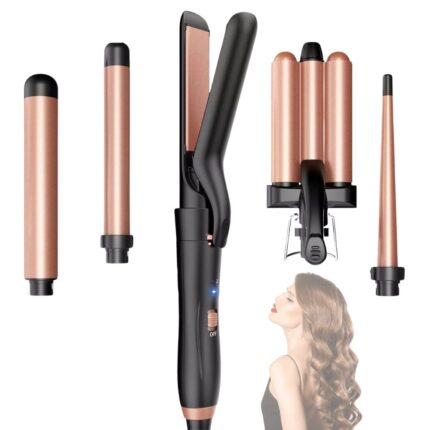 Coni da 32-25-9/18mm Piastra onde 25mm Piastra Lisci Tecnologia PTC Si riscalda in 30 secondi. Le piastre in ceramica assicurano una distribuzione uniforme del calore. Cavo rotante a 360°: Liberatevi dei fili aggrovigliati e acconciate i vostri capelli con facilità. Design resistente al calore: Forniamo una punta antiscottatura e un supporto estensibile per evitare scottature accidentali.