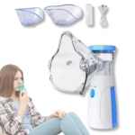 Nebulizzatore Aerosol Portatile Senza Fili – Inalatore Ricaricabile USB con 3 Mascherine per Bambini e Adulti