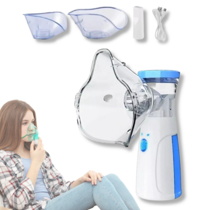 Nebulizzatore Aerosol Portatile Senza Fili – Inalatore Ricaricabile USB con 3 Mascherine per Bambini e Adulti