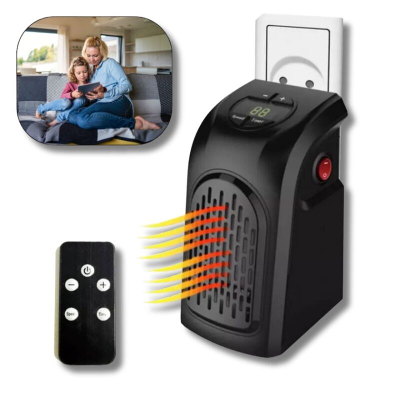 Stufa Elettrica Portatile a Presa 400W – Basso Consumo per Riscaldamento Rapido di Stanze