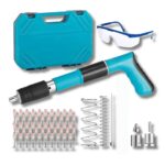 Pistola Sparachiodi ad Aria Compressa | Chiodatrice Manuale con Occhiali di Sicurezza e Chiodi per Cemento, Ferro, Calcestruzzo