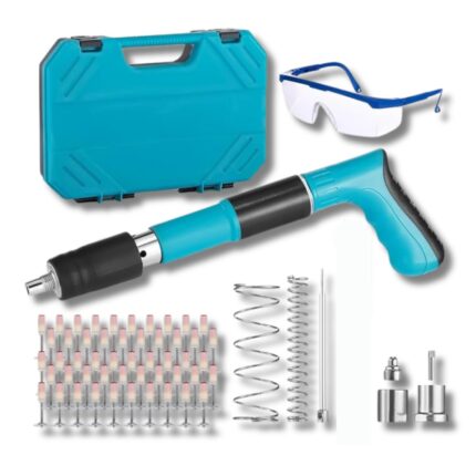 Pistola Sparachiodi ad Aria Compressa | Chiodatrice Manuale con Occhiali di Sicurezza e Chiodi per Cemento, Ferro, Calcestruzzo