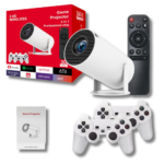 Proiettore con 2 Joystick 4K Bluetooth Wi-Fi Riflettore Regolabile per Giochi, Film, Serie con Telecomando
