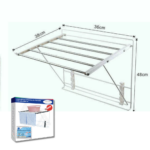 Stendi Panni da Parete 48x3x38cm Stendibiancheria Richiudibile Salvaspazio