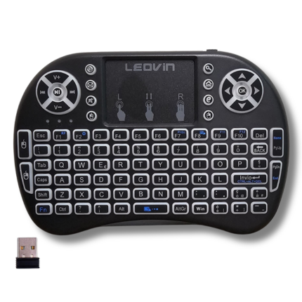 Tastiera Wireless Retroilluminata con Touchpad e Mouse | Ricaricabile 2.4GHz per Smart TV e PC