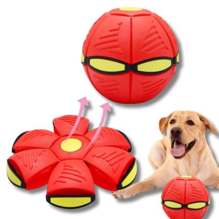 Frisbee che si Trasforma in Palla Volante Giocattolo per Cani 2 in 1 Interattivo con Luci