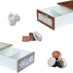 Porta Capsule e Cialde da Caffè in Legno Cassetto Organizzatore