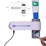 Portaspazzolino da Parete con Sterilizzatore UV Dispenser 5 posti Dentifricio Automatico USB