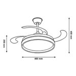 Ventilatore da Soffitto con Luce LED 200W | Lampadario con Pale