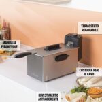 Friggitrice Elettrica 3.2L 2000W | Cestello Rimovibile, Anti-Odore, Termostato Regolabile