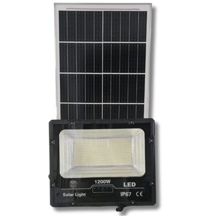 Faro Solare Led 1200W IP67 | Luce Bianca con Pannello e Sensore Crepuscolare