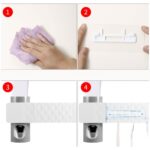 Portaspazzolino da Parete con Sterilizzatore UV Dispenser 5 posti Dentifricio Automatico USB